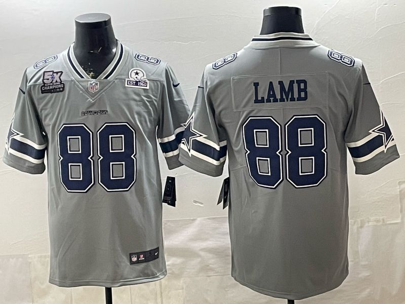 2026 Men Dallas Cowboys #88 Lamb Grey Nike Limited NFL Jersey style 007->denver broncos->NFL Jersey